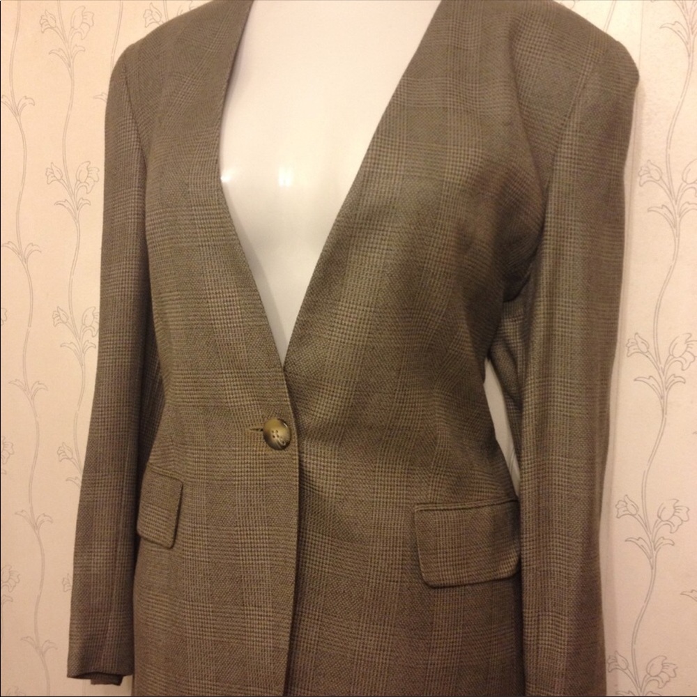 Rena Rowen for Saville Pants Suit-Gray Plaid